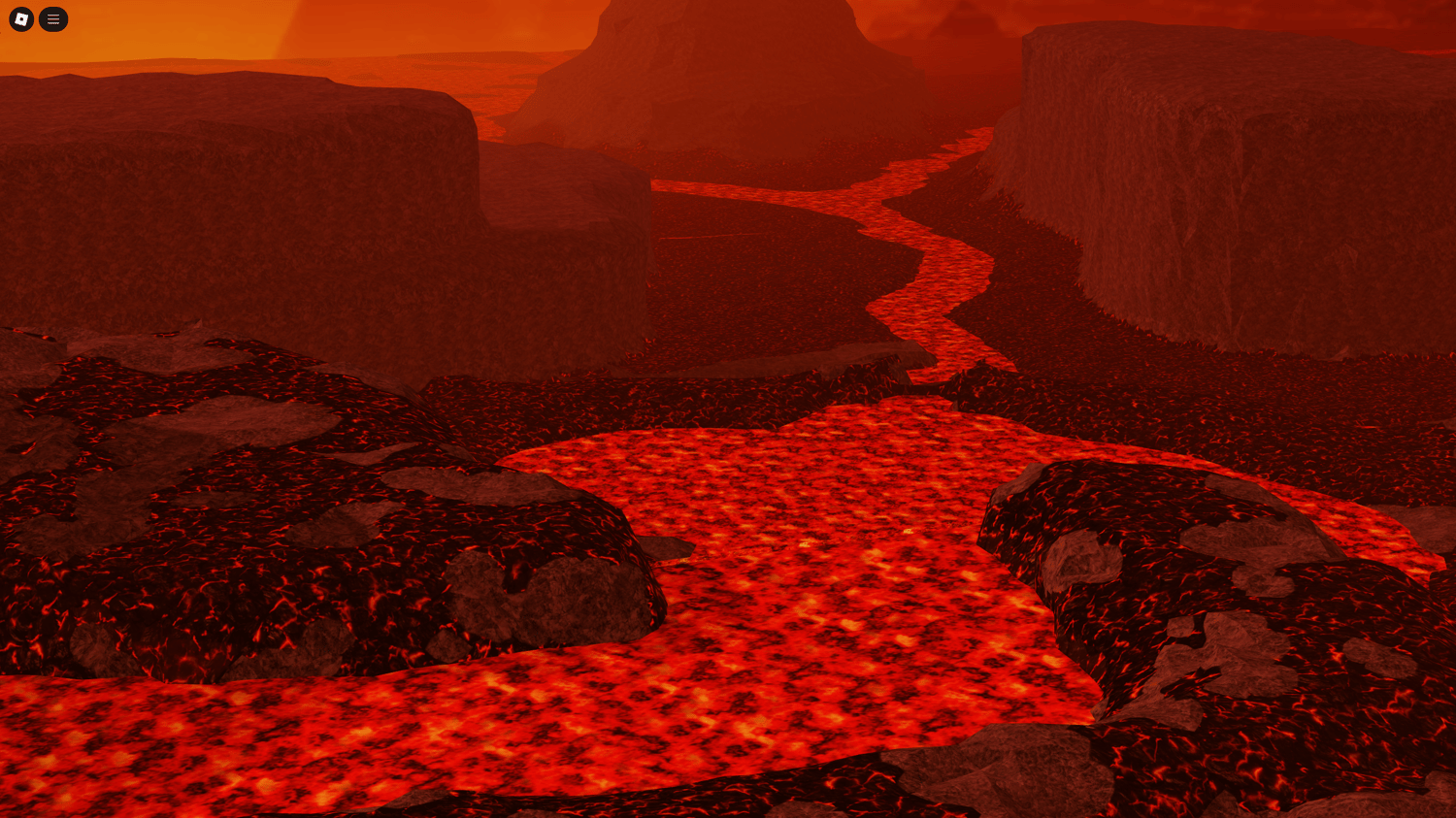 Hell-themed map with glowing lava mountains