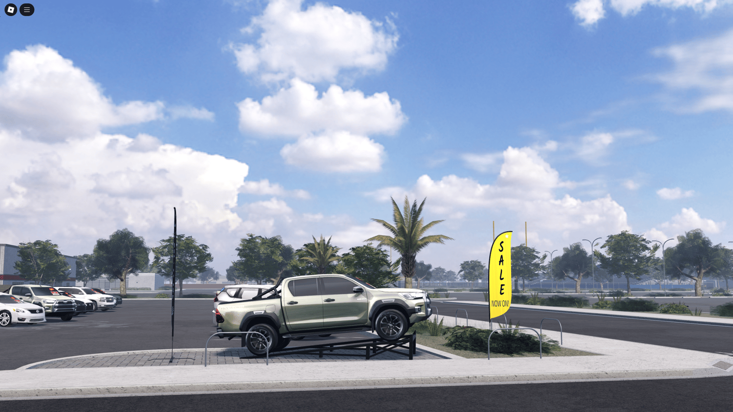 Realistic Mobil gas station in American setting
