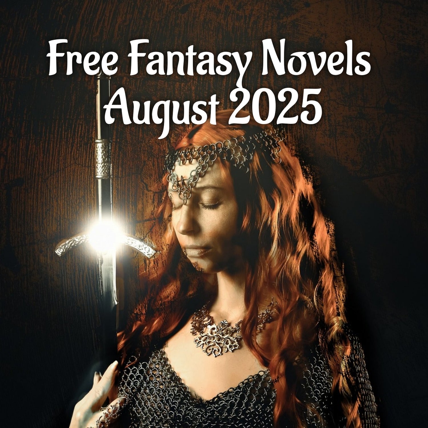 A woman with a glowing sword. Free Fantasy Novels August 2025