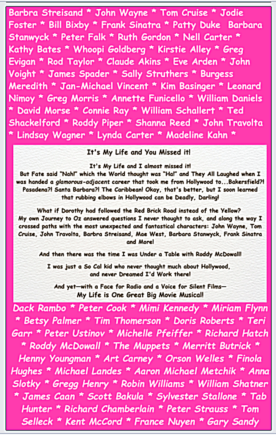 Celebri-Tease! Back of Book