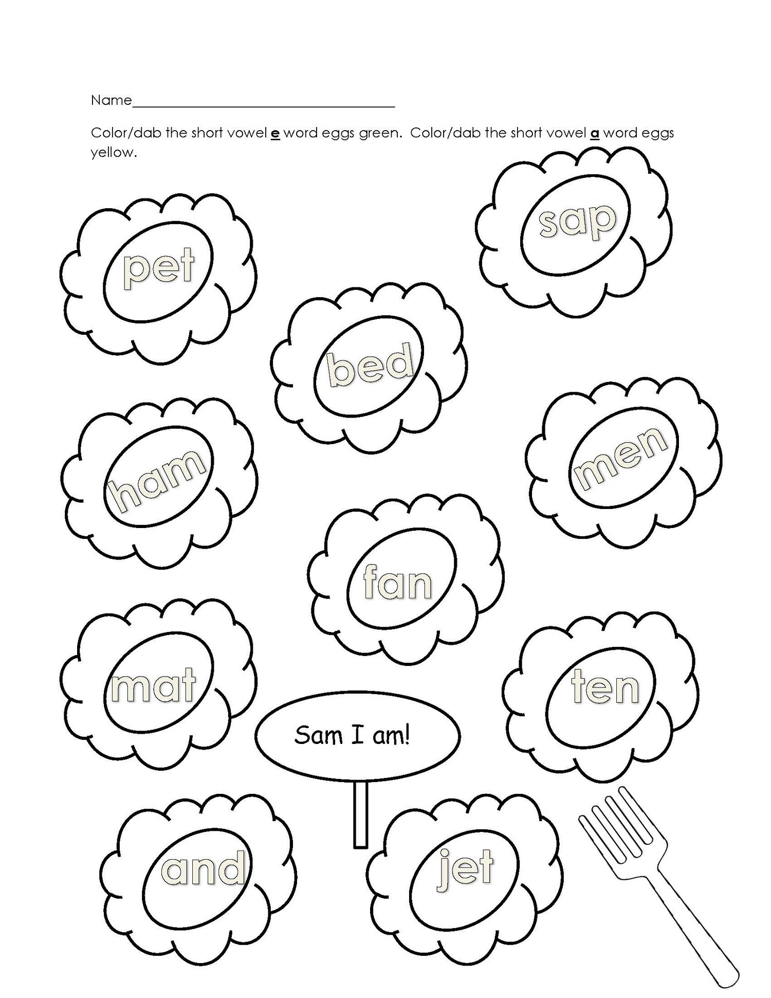 Dr. Seuss inspired Activity Pages for Green Eggs and Ham