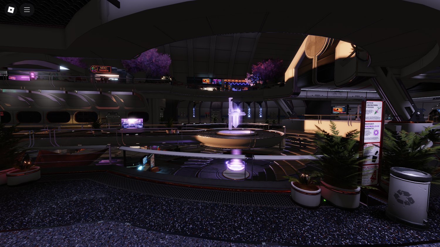 Lounge with neon lighting and dance floor
