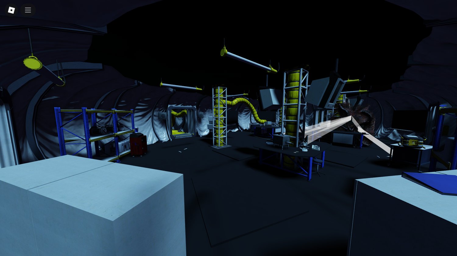 Testing chamber with lab equipment