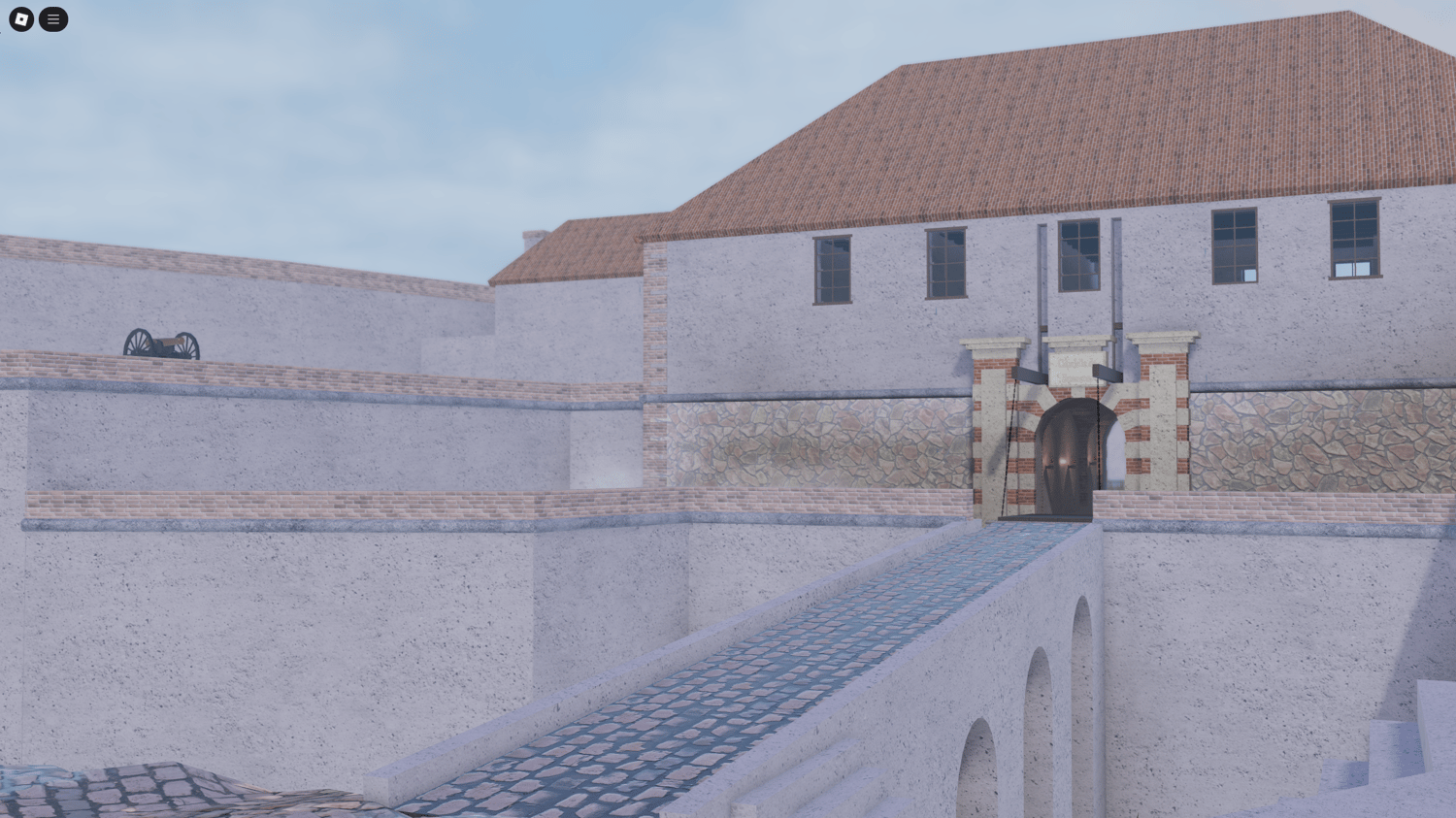 Artillery setup on fortress walls