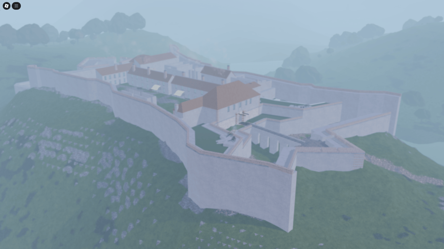 Bridge connecting Roblox fortress to surrounding land