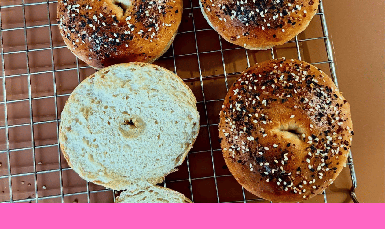 high protein yogurt sourdough discard bagels