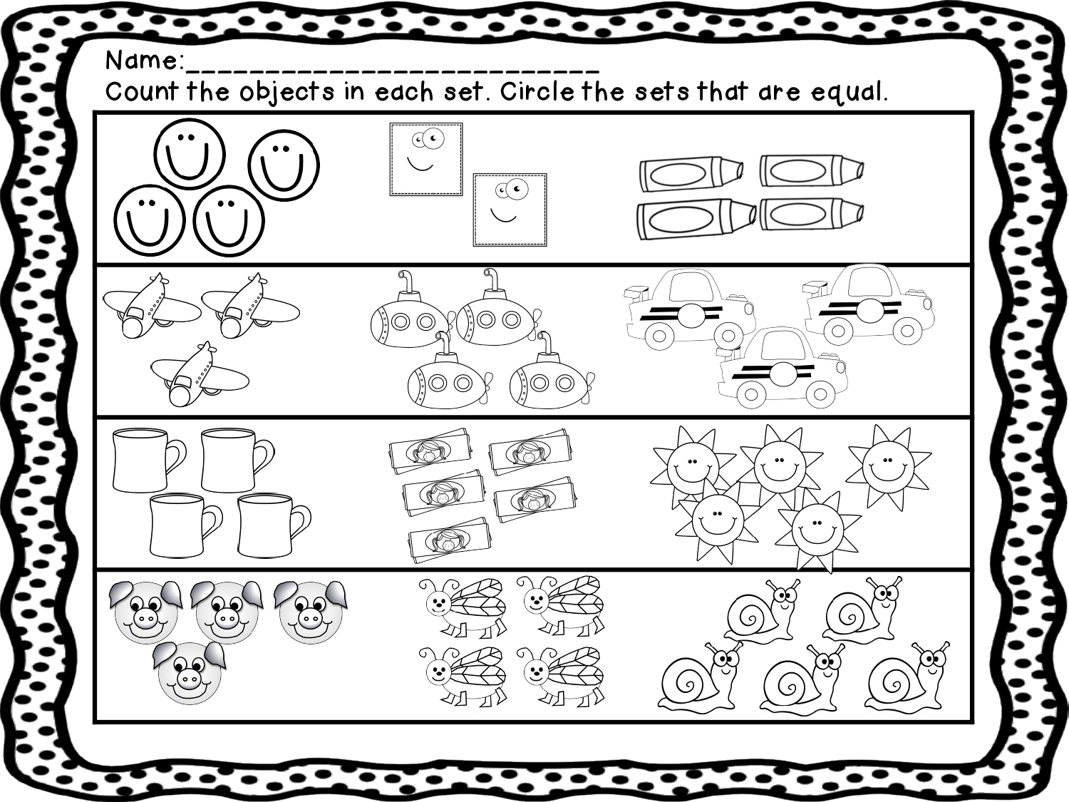 More, Less and Equal: Comparing and Creating Sets