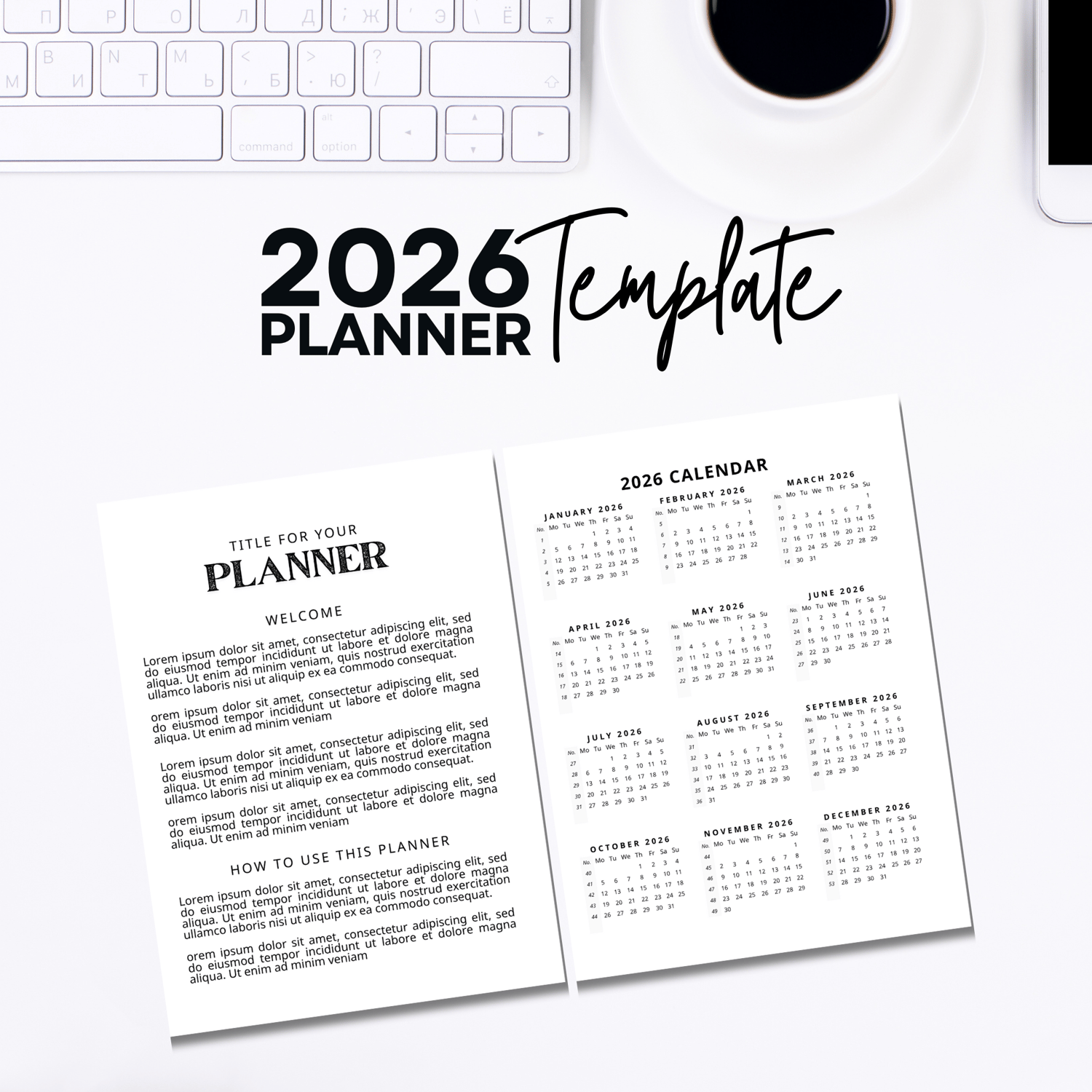 TEMPLATE: 2026 Planner Template Kit