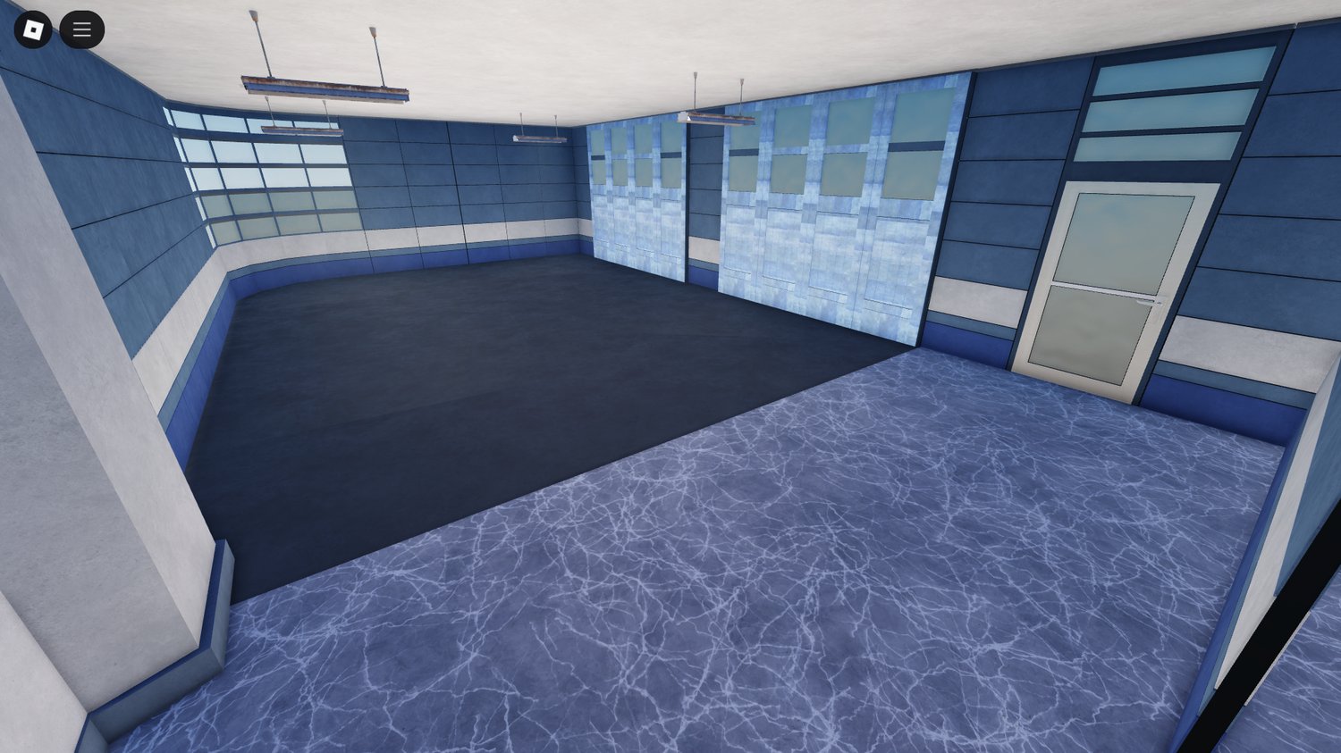 Fully modeled bus station interior with retro textures and custom props