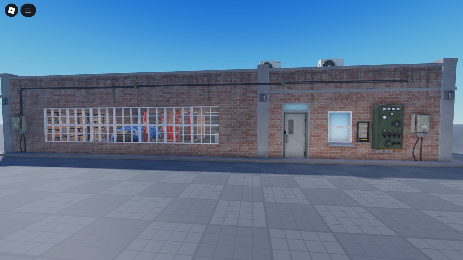 Roblox auto garage with scripted opening bay doors – HQ editable mechanic shop