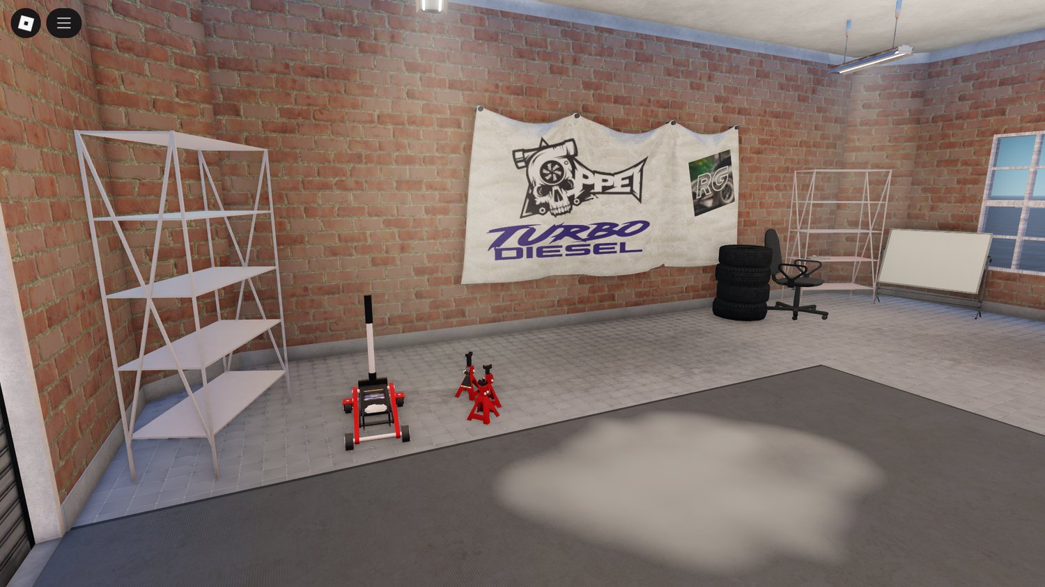 Editable Roblox garage map with openable doors and functional layout
