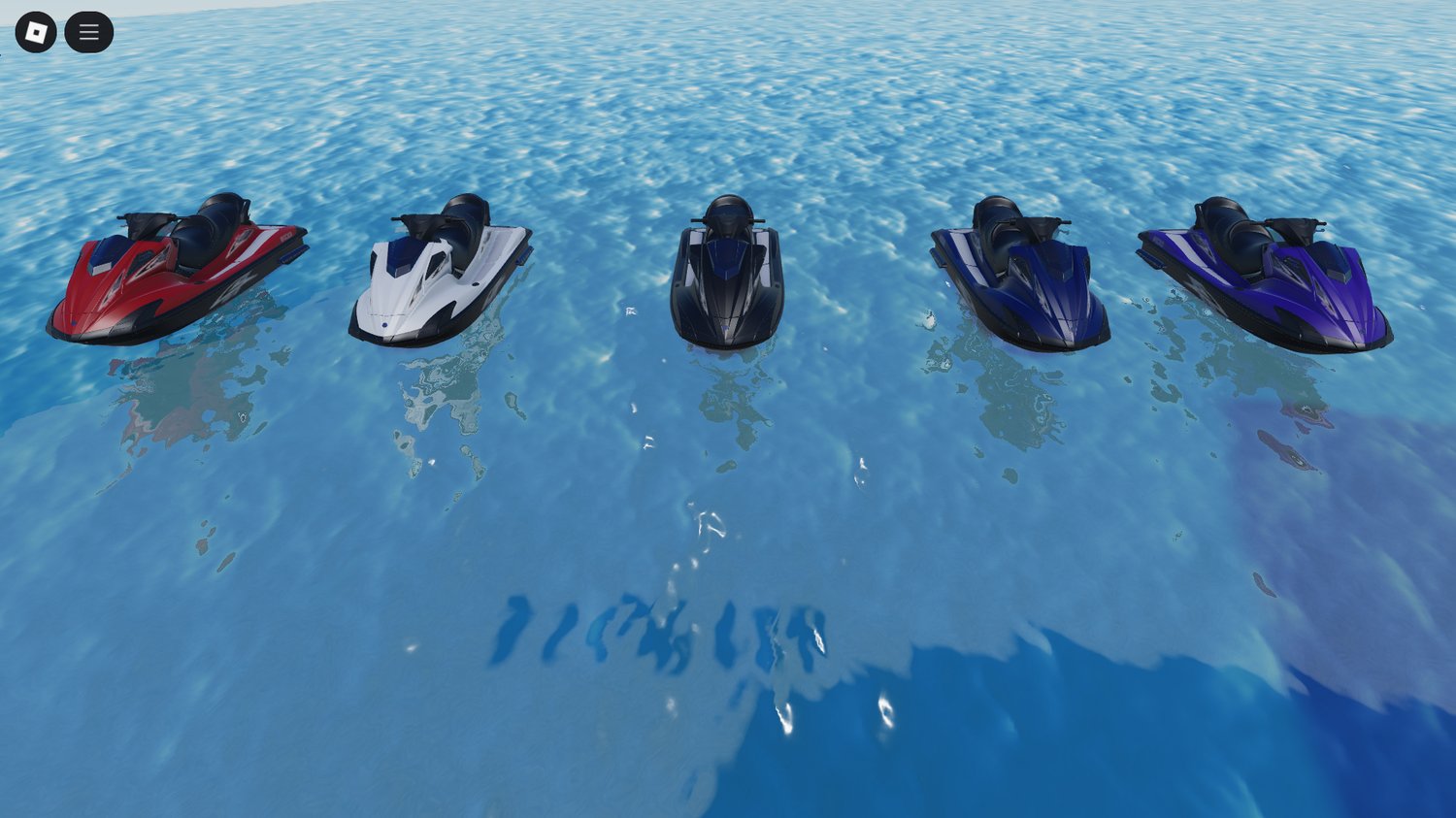 Top deck of Roblox yacht with helipad, seating area, and sun loungers