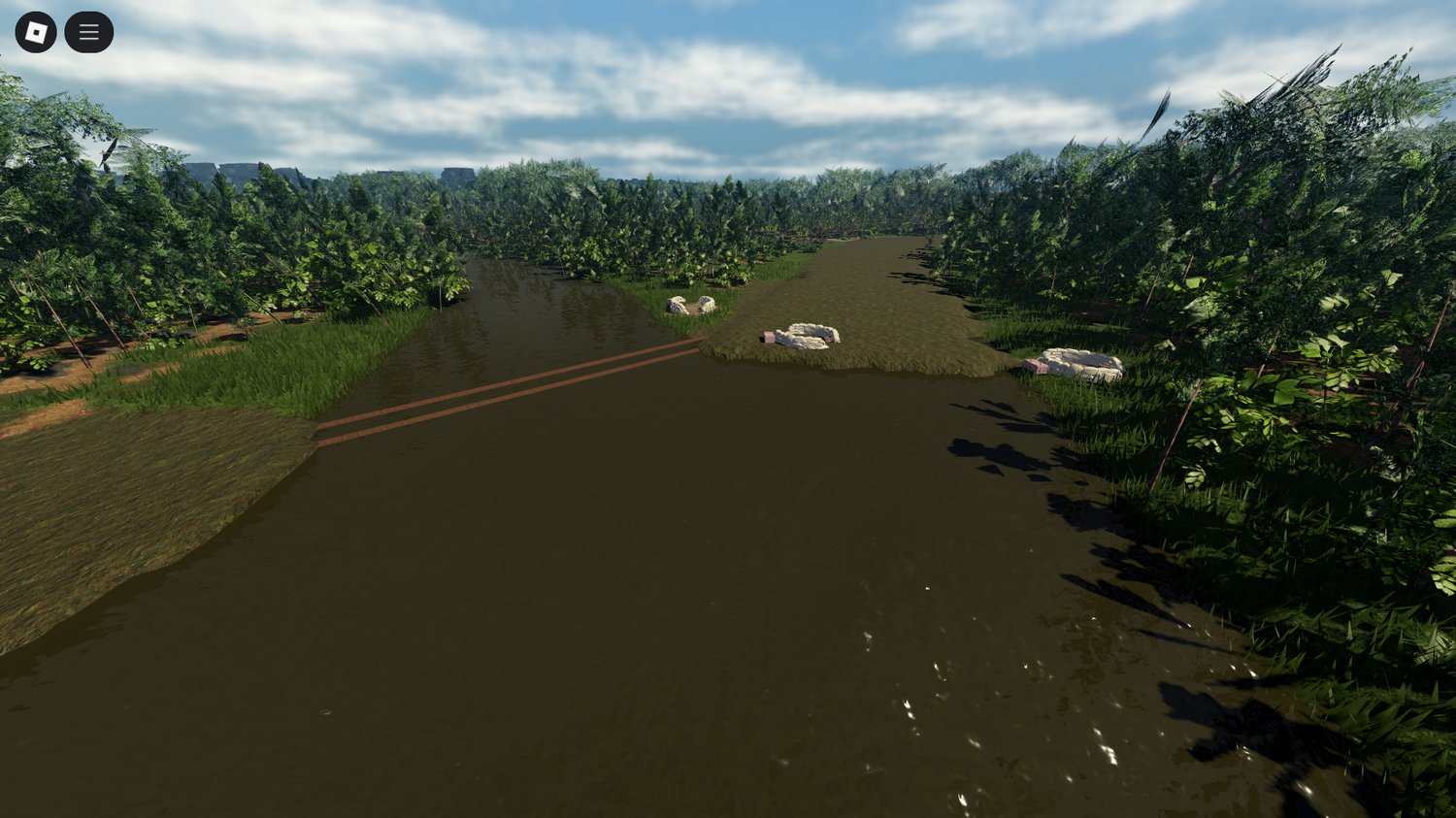 Military roleplay-ready Vietnam jungle with trails, rivers, and camp zones