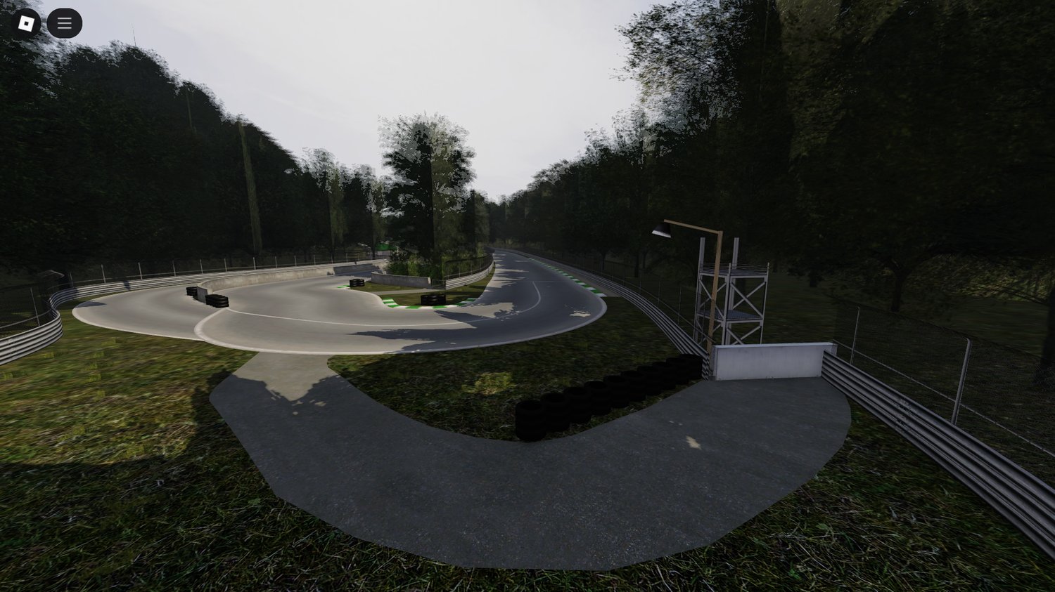 Roblox racing map featuring detailed asphalt textures and circuit lighting