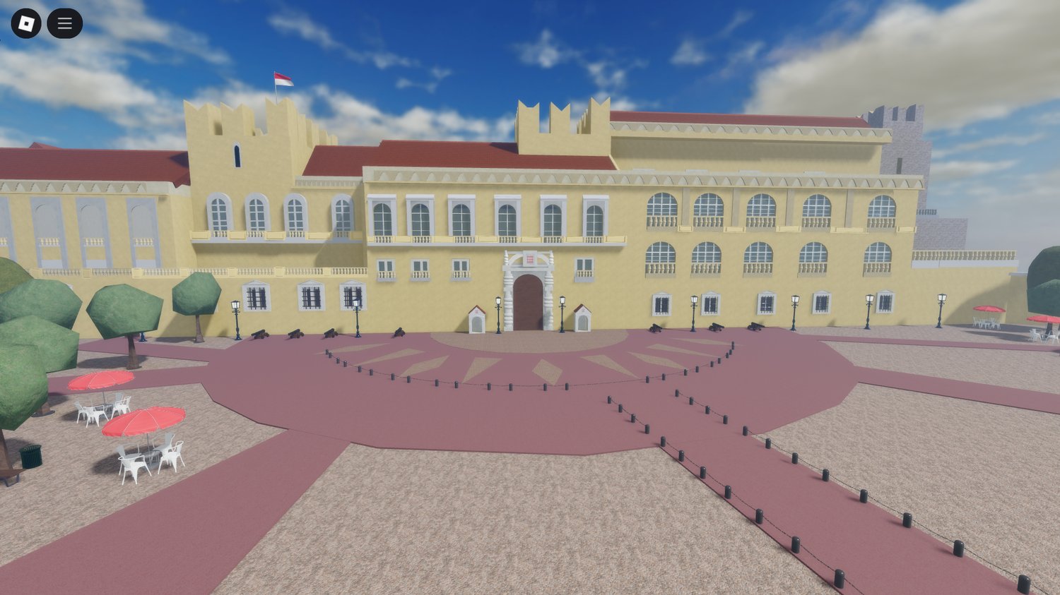 Realistic Monaco town map in Roblox with drivable cars and detailed streets
