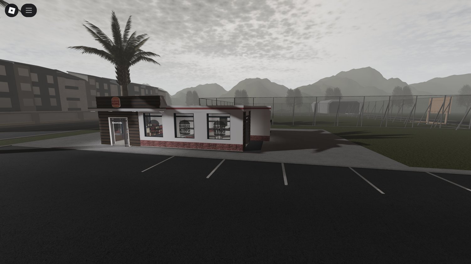 Residential neighborhoods and commercial zones in California-style Roblox city