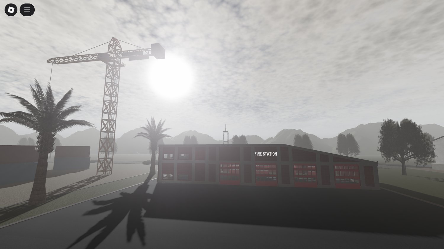Roblox California map with realistic lighting, vehicles, and city infrastructure
