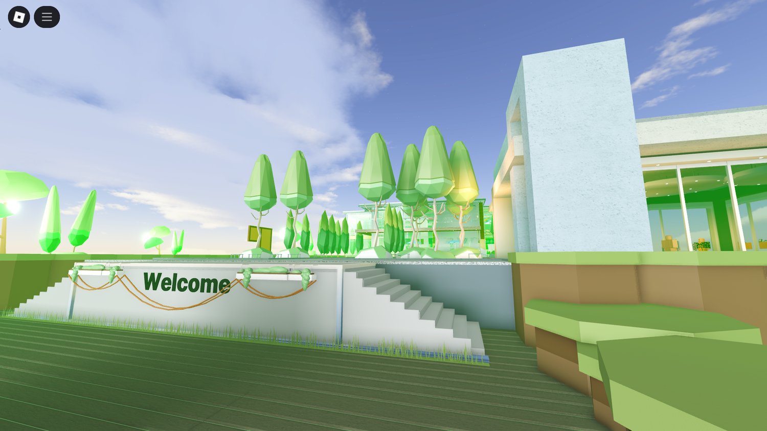Generic Roblox cafe with cozy interior and outdoor seating area – RP-ready build