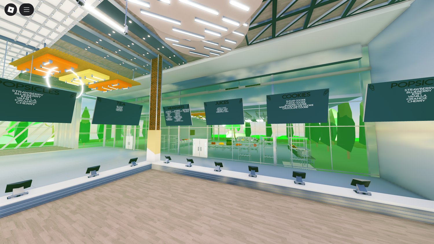 Game-ready café map for Roblox featuring roleplay-friendly furniture and layout