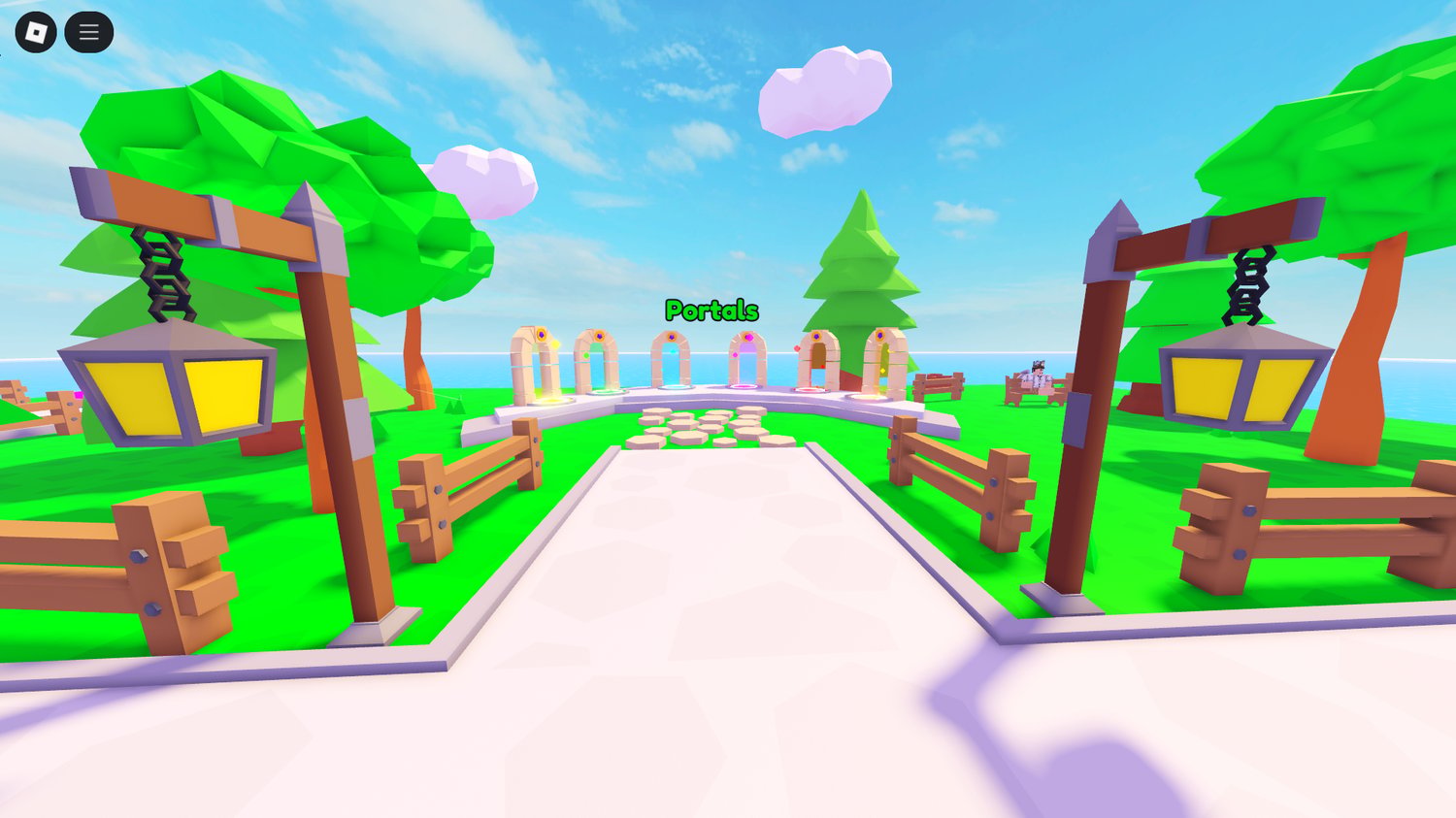 Colorful Roblox game template for simulators with interactive UI and models