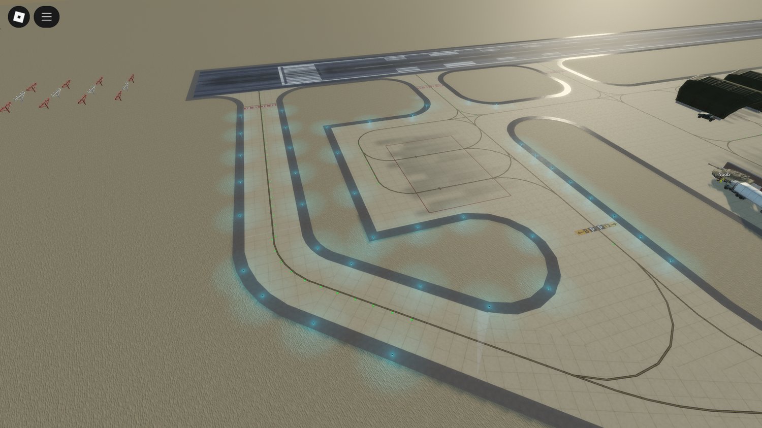 Fully built Roblox airbase template with barracks, garages, and RP interiors