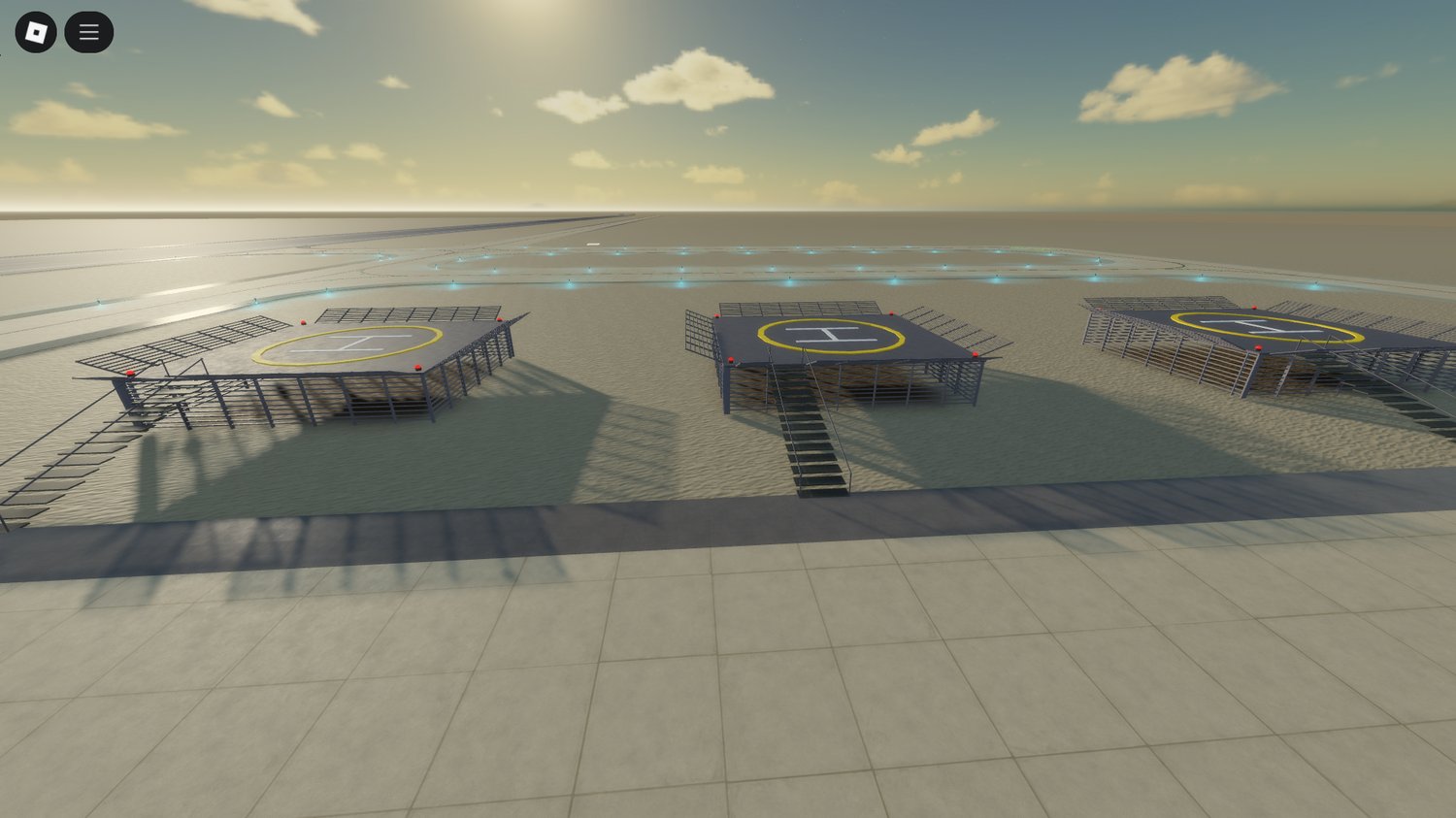 Airbase V2 map with realistic lighting, terrain, and airfield infrastructure