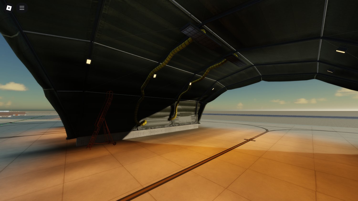 Interior view of command center and briefing rooms in Roblox airbase template