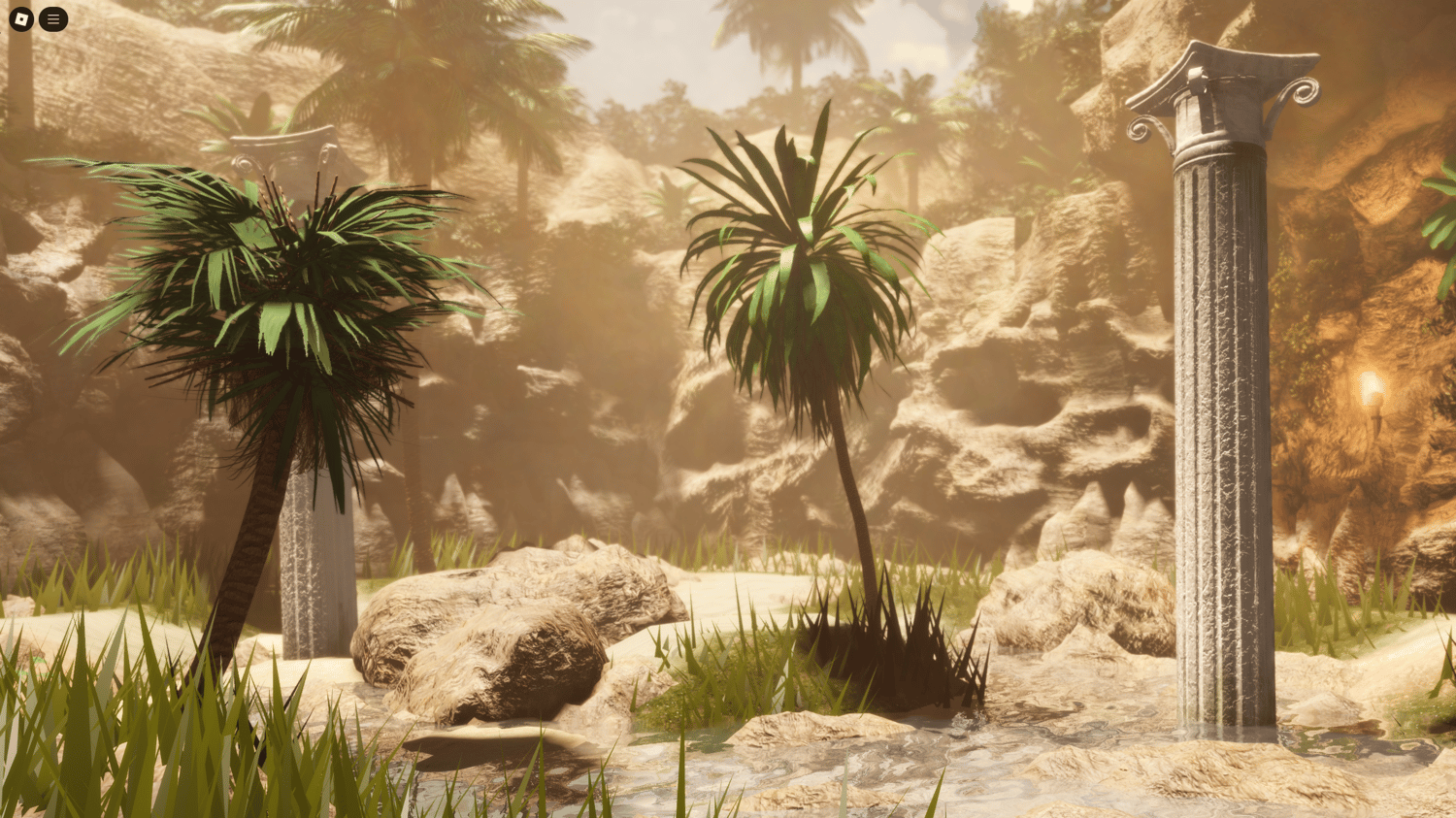 Cinematic Roblox scene with legendary hideout vibes
