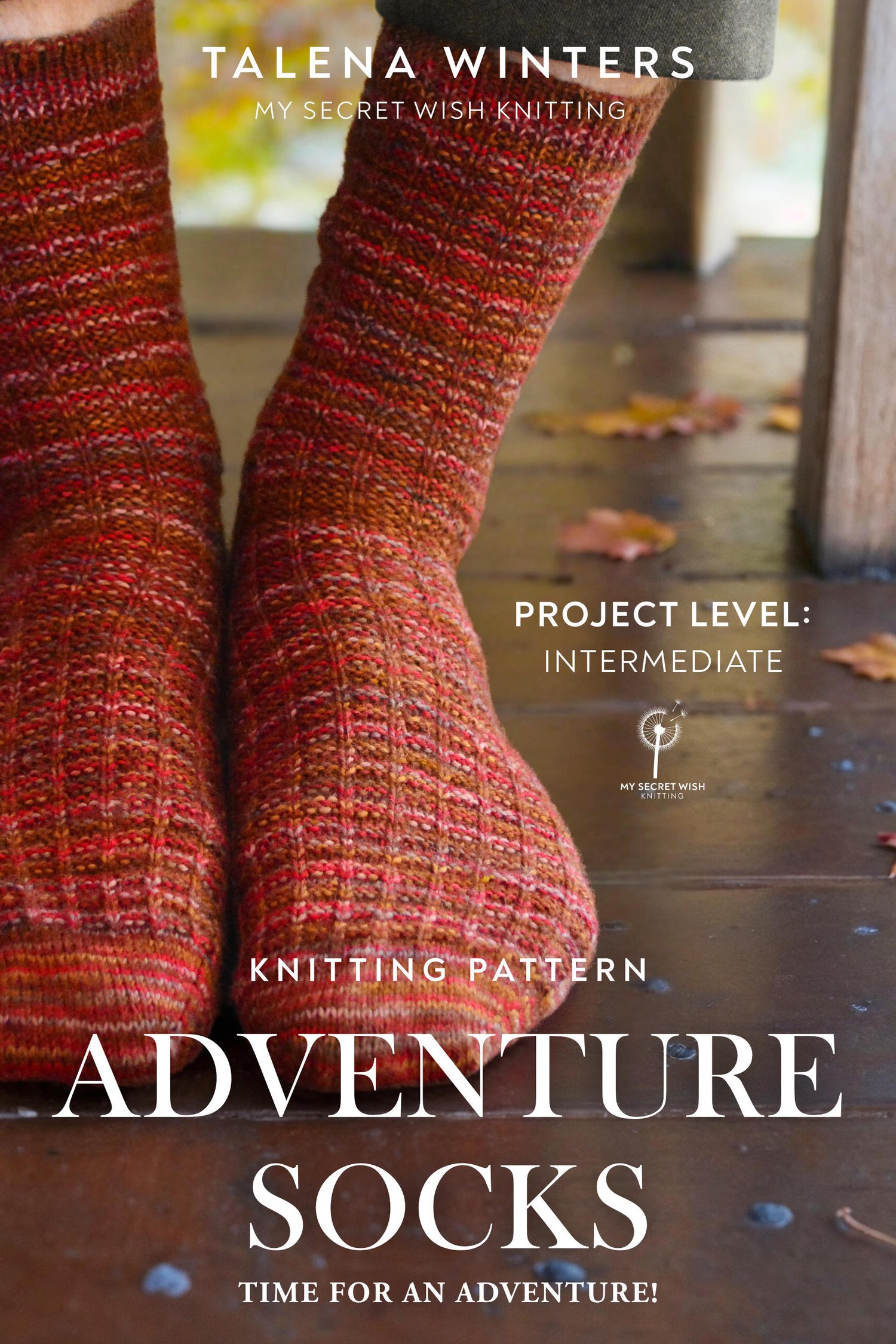 Cover for Adventure Socks pattern.