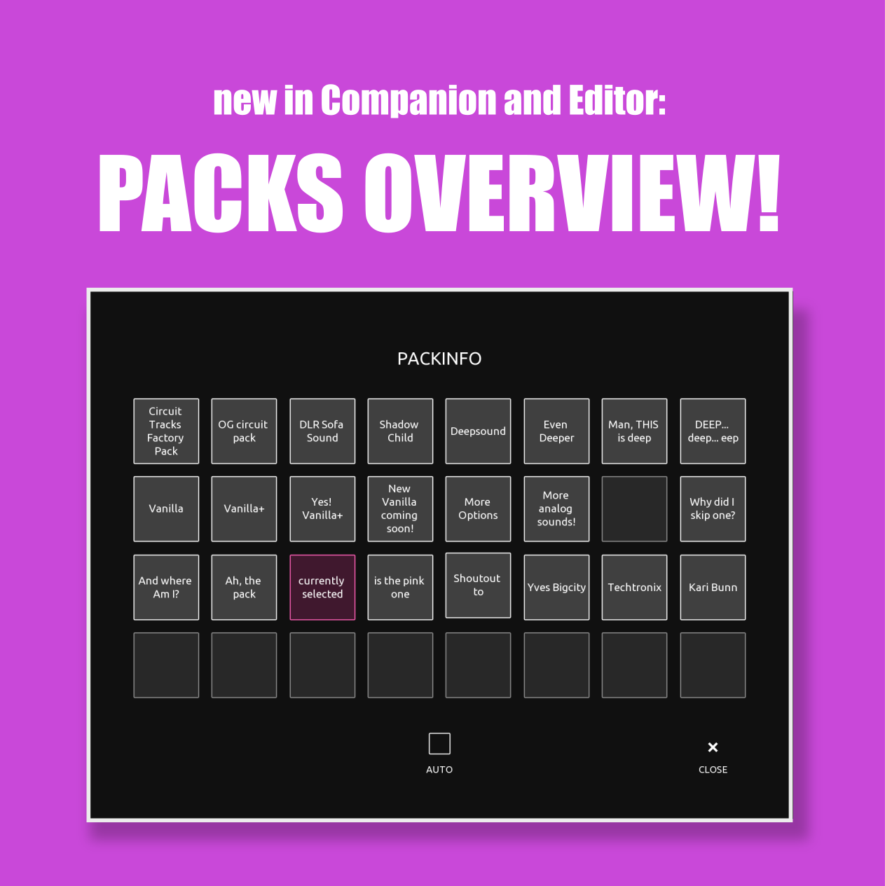 Novation Circuit Tracks and OG IOS Patch Editor NC Editor has new Packs Info View