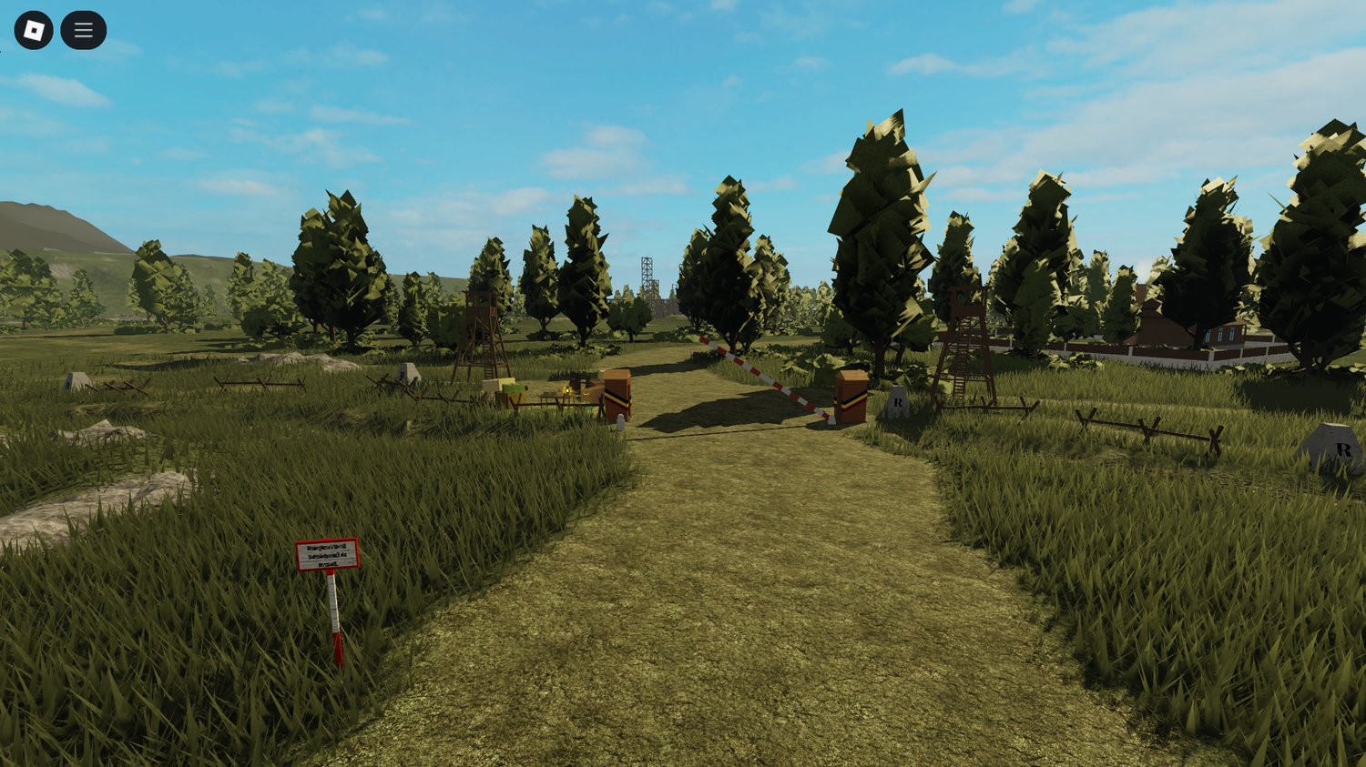Forest terrain with path and tactical cover