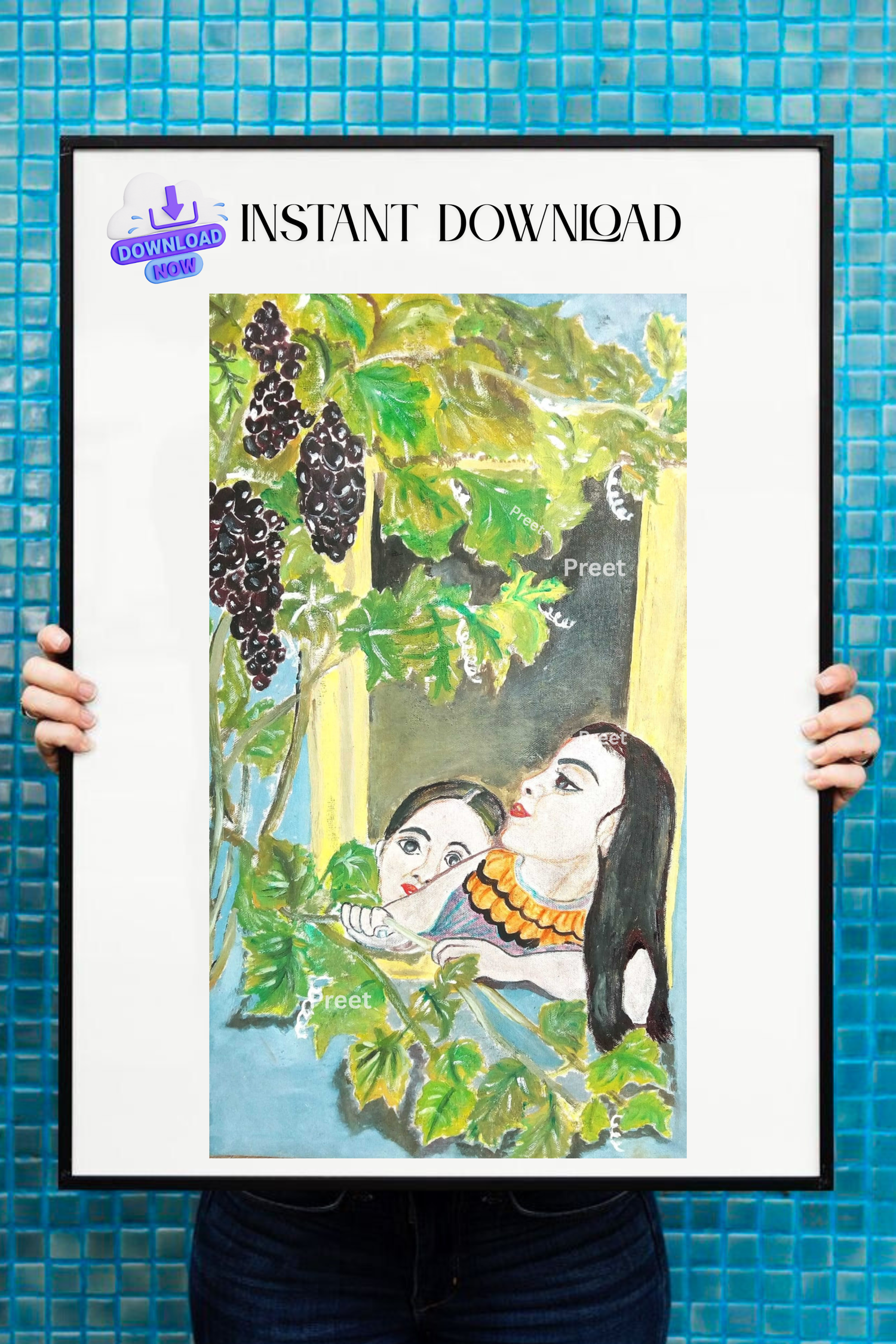HandmadeIndianArt #IndianWomanPortrait #AcrylicCanvasLook #DigitalWallArt #PrintableFolkArt #TraditionalIndianPainting #VillageLifeArt #EthnicHomeDecor #GrapevinePainting #WomenInNature #BohoWallPrint #SisterhoodArt #IndianVintageVibes #ArtThatTellsAStory #FolkArtIndia #DownloadableWallArt #SupportIndianArtists #RusticDecorStyle #NatureInspiredArt #HandpaintedPortrait #EthnicPrintableArt #InstantArtDownload