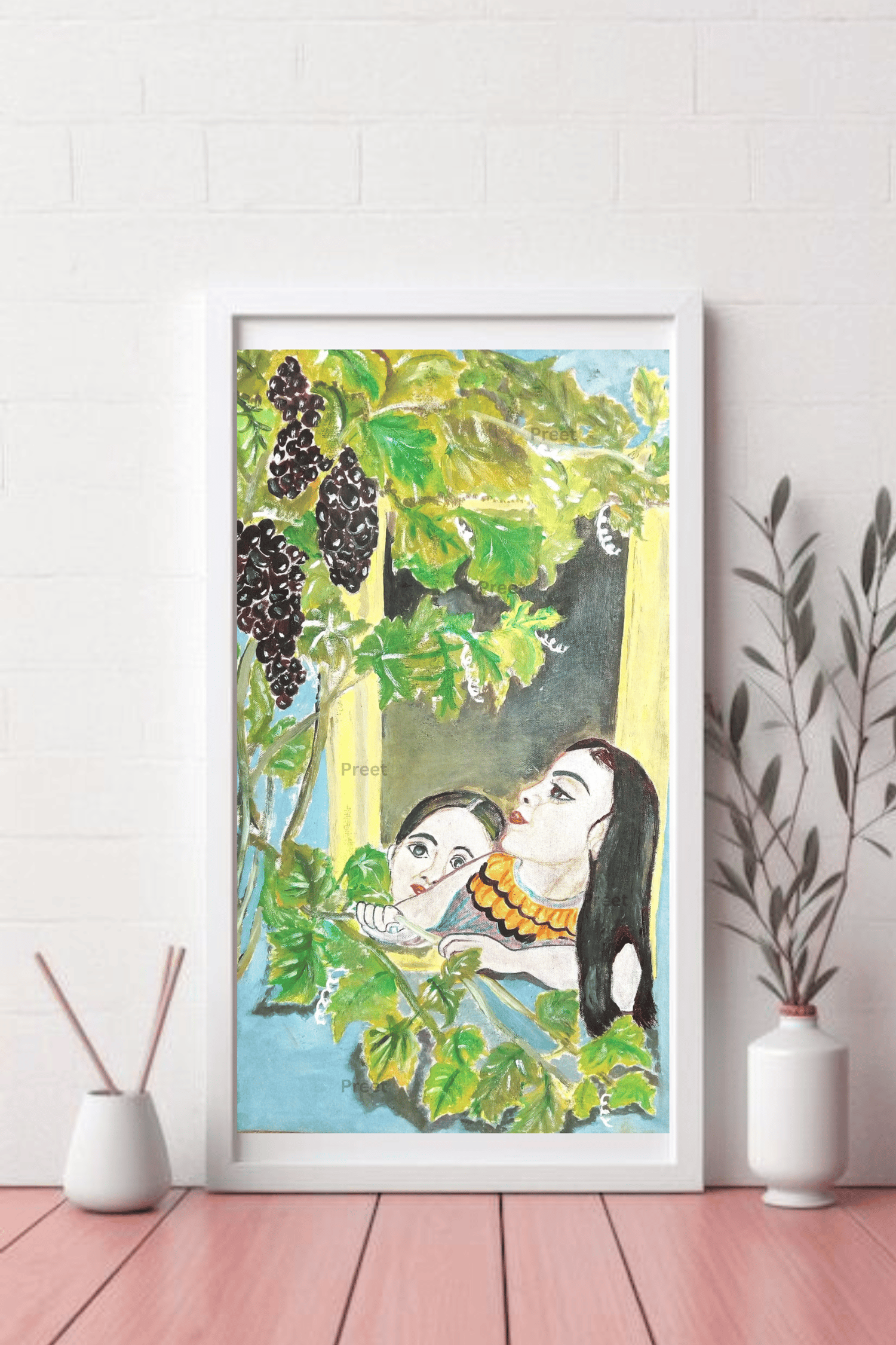 HandmadeIndianArt #IndianWomanPortrait #AcrylicCanvasLook #DigitalWallArt #PrintableFolkArt #TraditionalIndianPainting #VillageLifeArt #EthnicHomeDecor #GrapevinePainting #WomenInNature #BohoWallPrint #SisterhoodArt #IndianVintageVibes #ArtThatTellsAStory #FolkArtIndia #DownloadableWallArt #SupportIndianArtists #RusticDecorStyle #NatureInspiredArt #HandpaintedPortrait #EthnicPrintableArt #InstantArtDownload