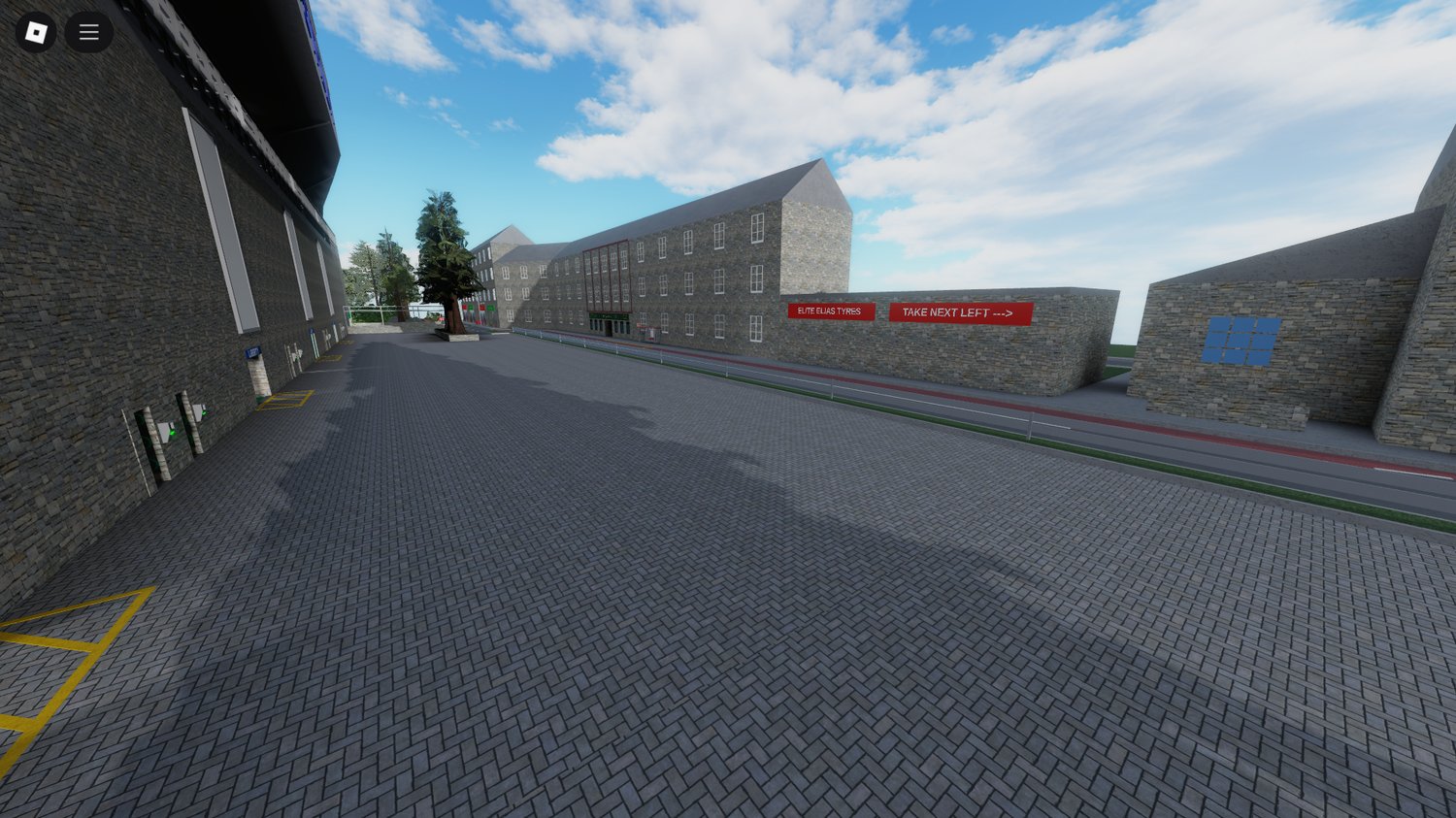 Stadium entrance with ticket area and doors