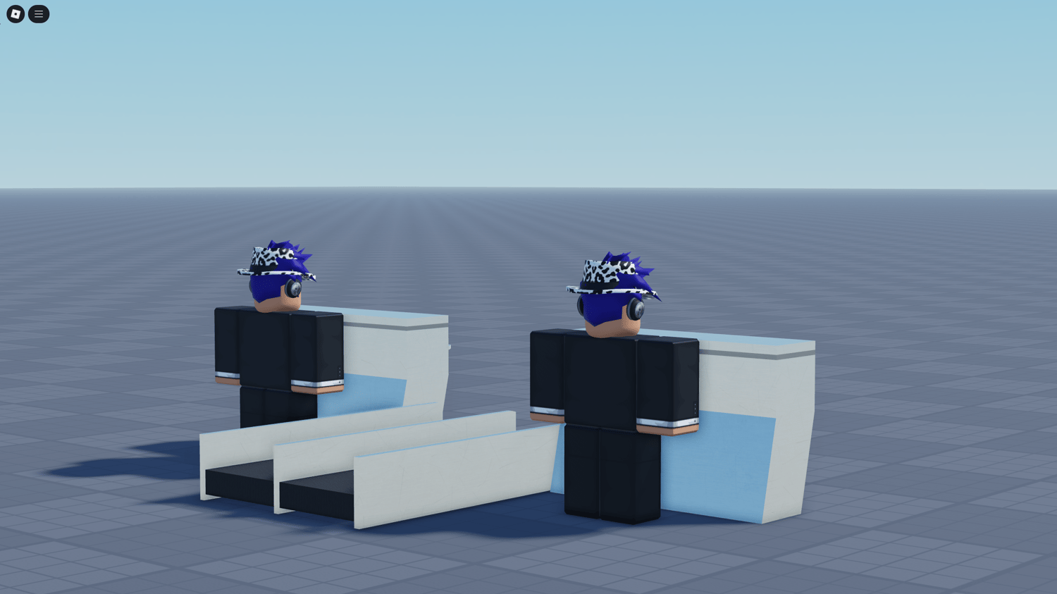 Scripted airport check-in system with animated NPCs