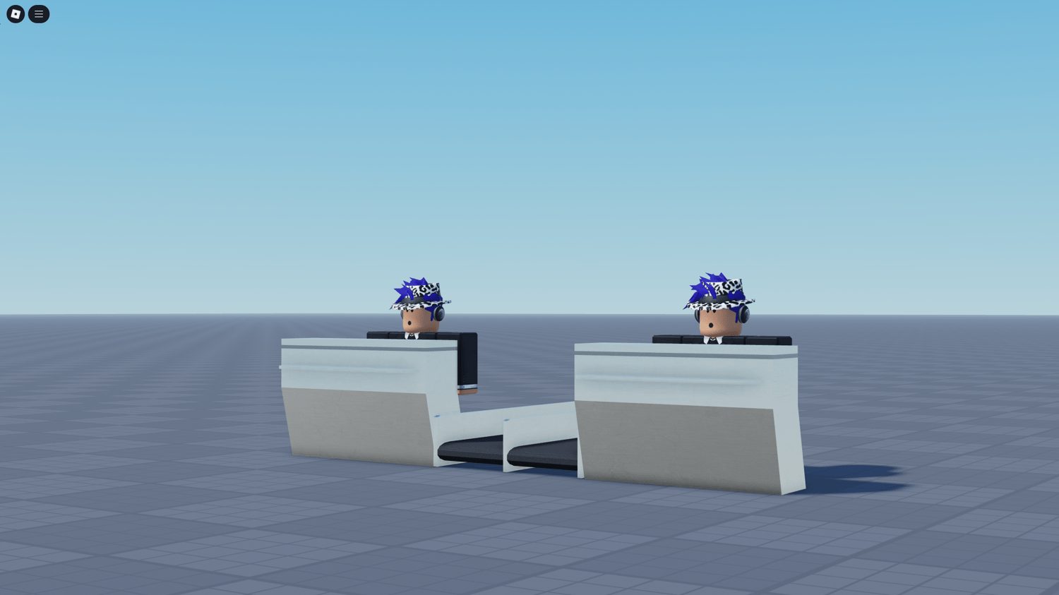 AI check-in NPC at hotel counter in Roblox