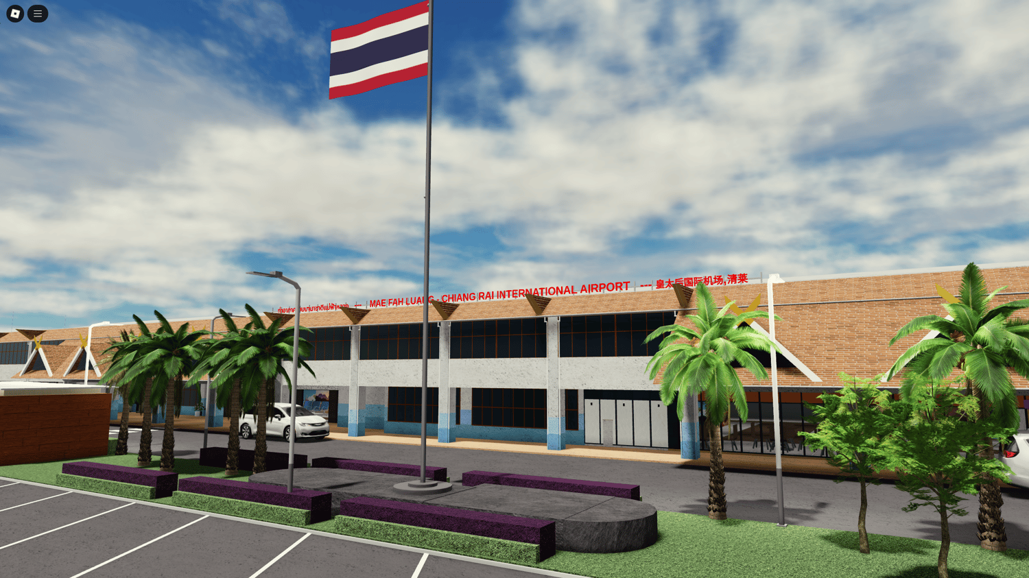 Detailed glass terminal with shops and lounge