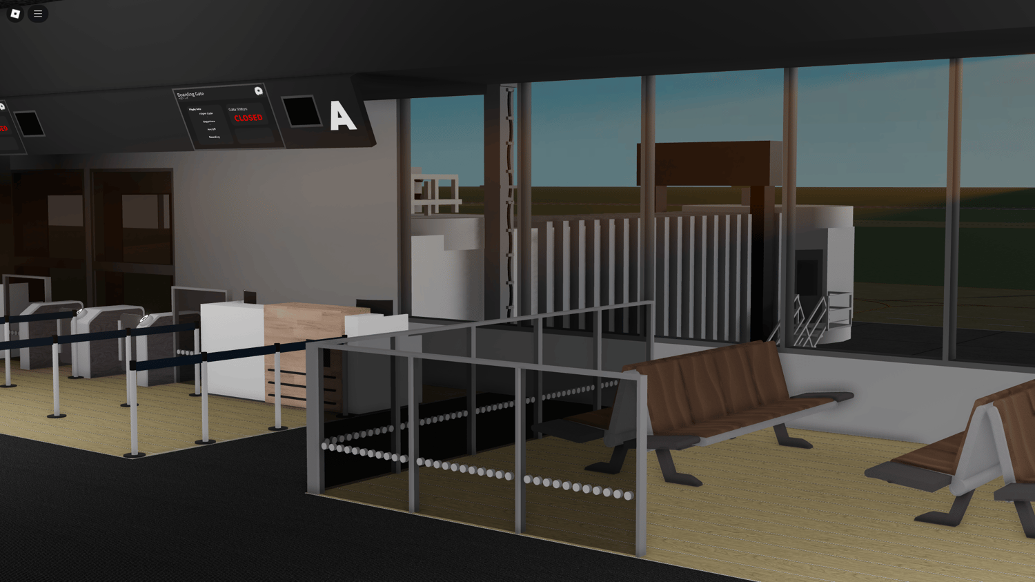Findel Airport terminal side with PBR detail