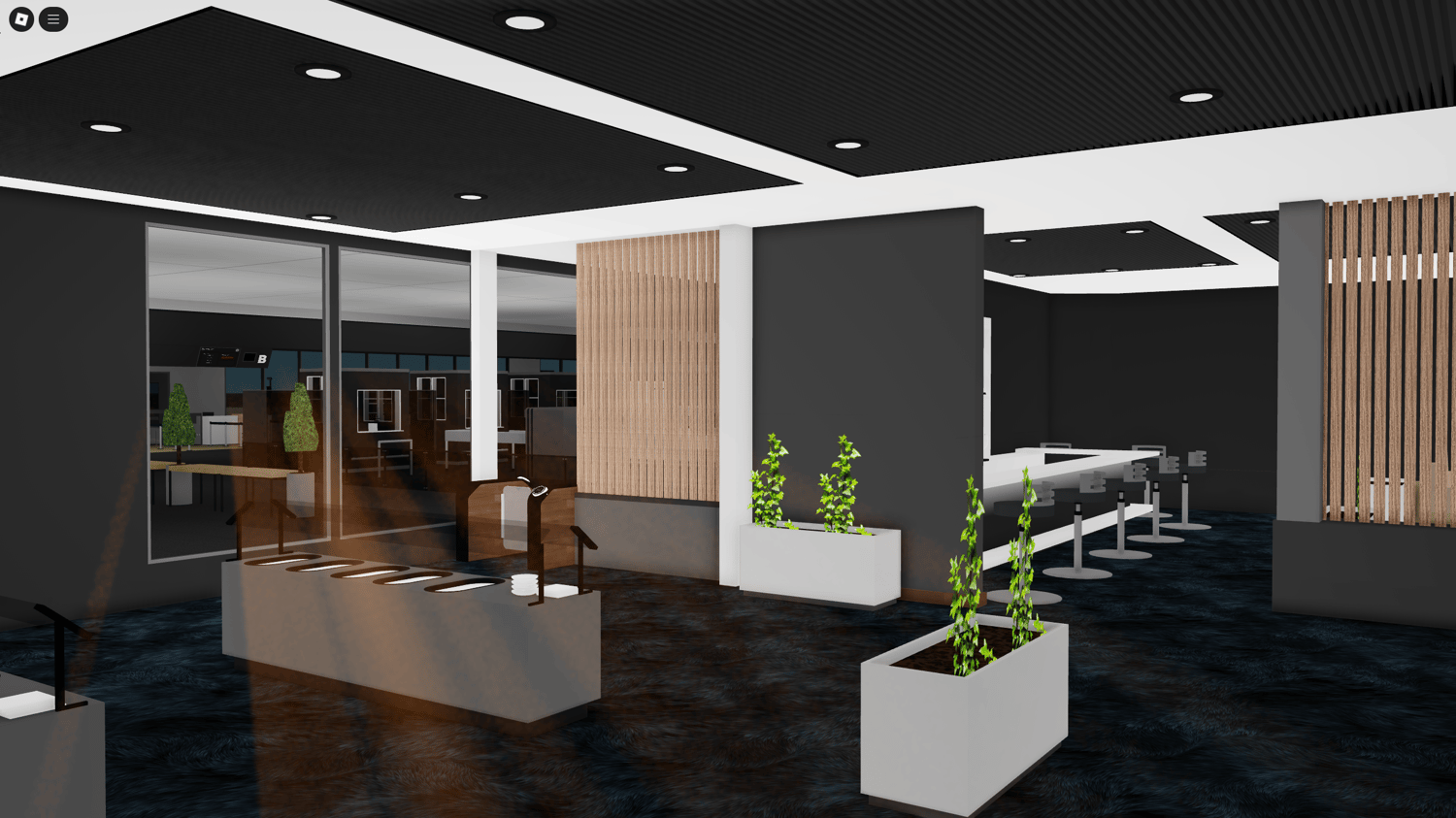 Interior shops in Luxembourg airport terminal
