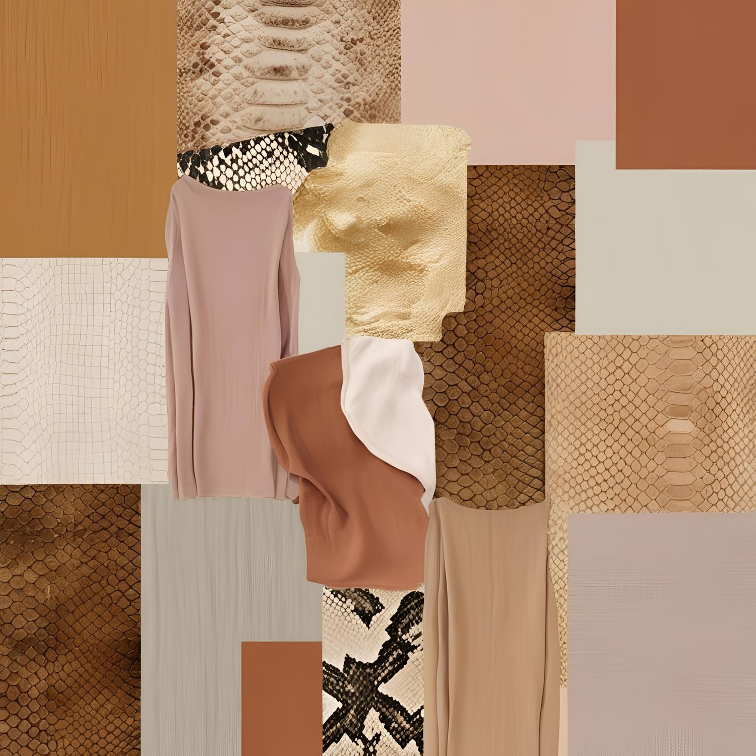 Ai art - Garden of Eden Abstract Design Terracotta collection