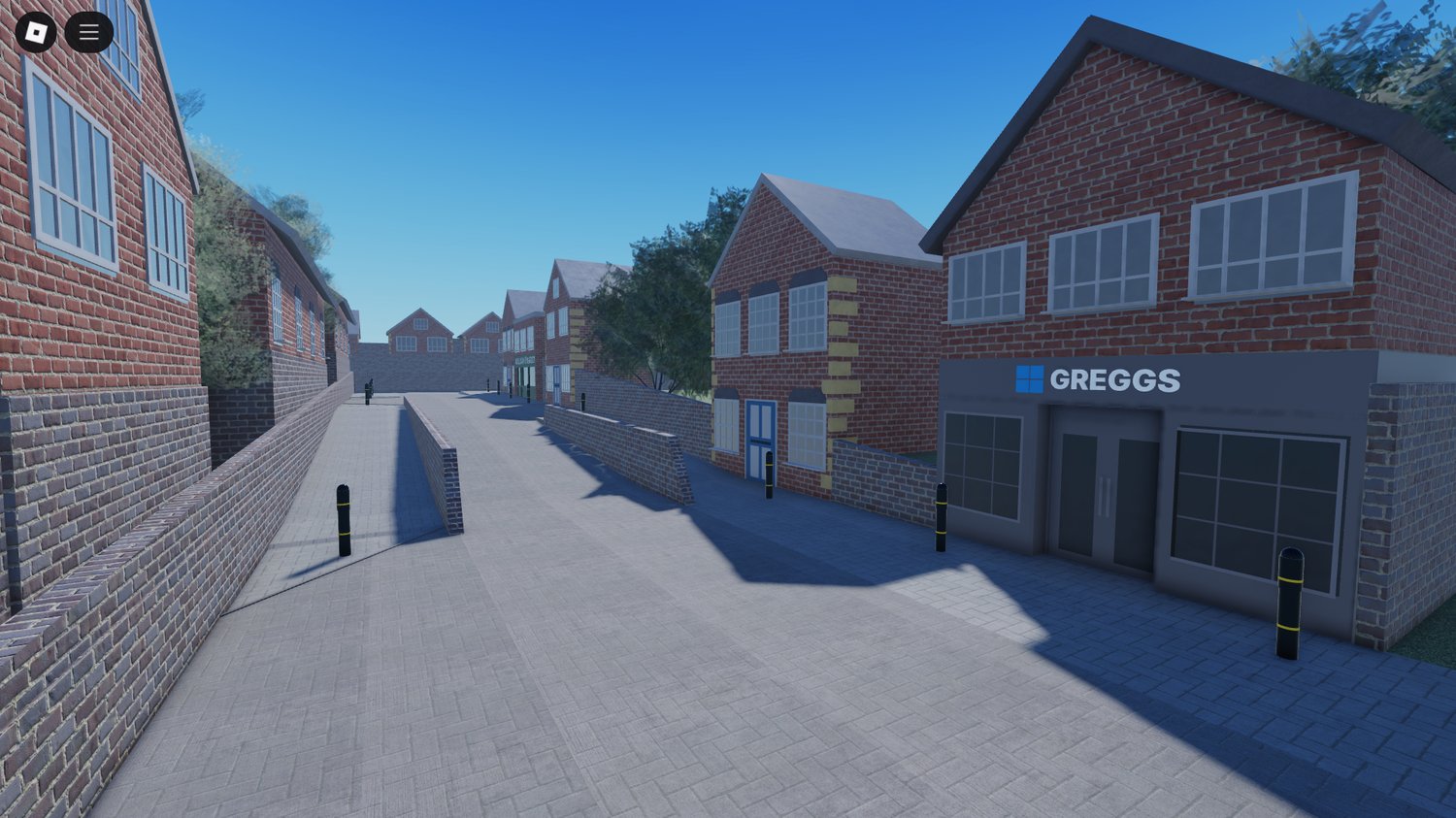 Ombersley UK village Roblox map with traditional houses and countryside roads