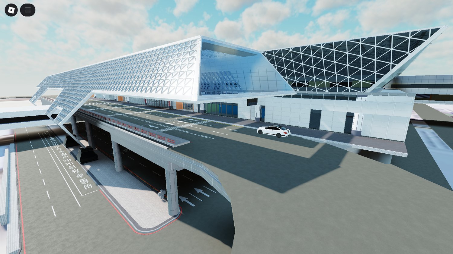 Realistic airport interior with check-in counters and departure gates in Roblox