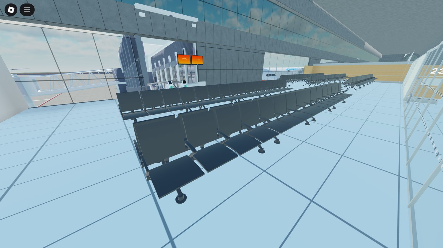 Roblox flight simulator map with real-world airport design and photorealistic details