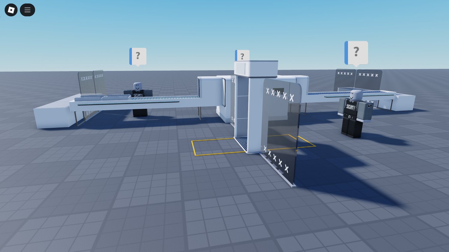 Roblox security scanner with working animations and NPC guards included