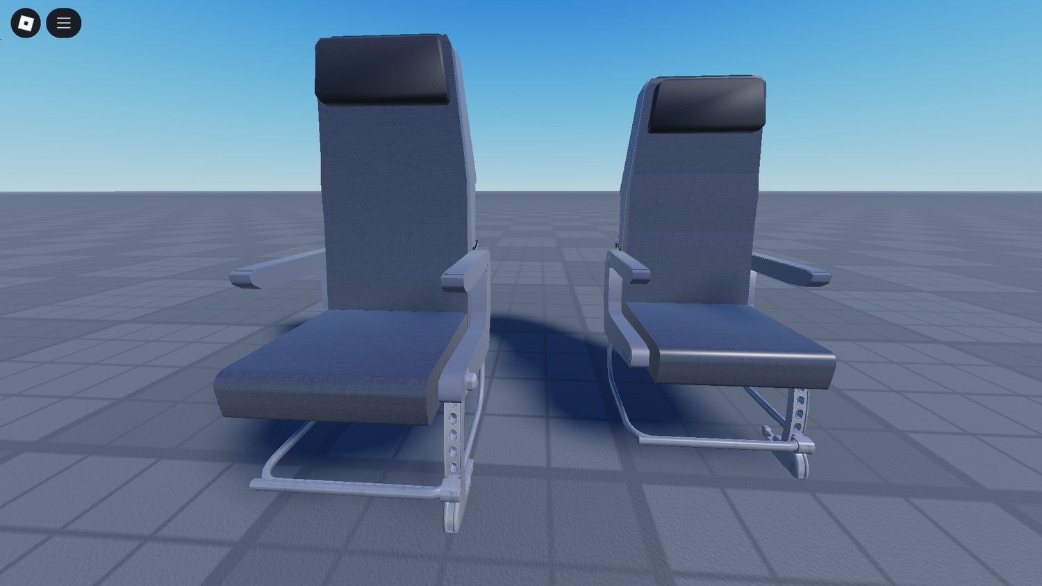 Roblox animated economy airline seats V2 – two seating variants for aircraft builds