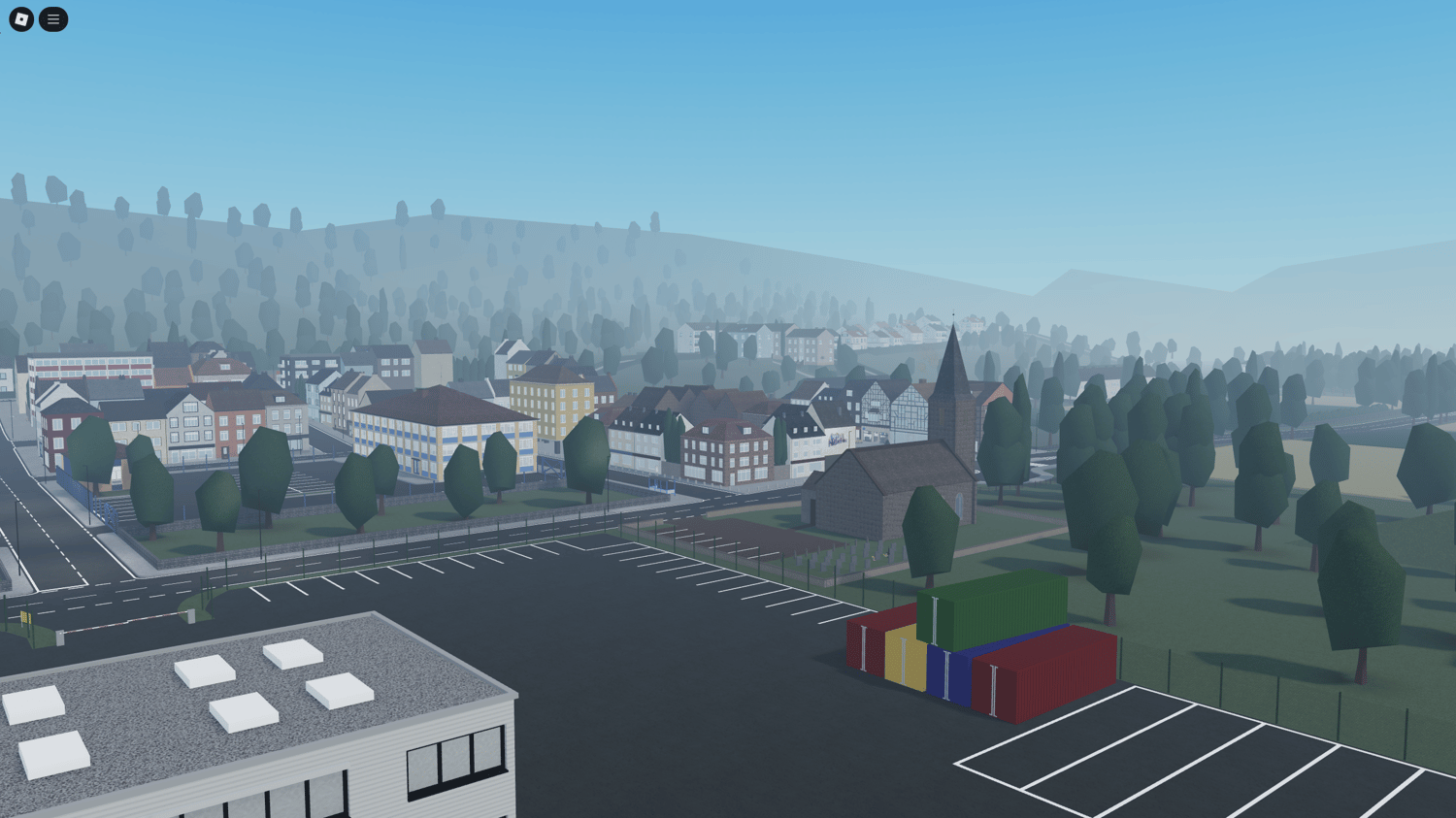 RP town roads and lake in rural Germany setting