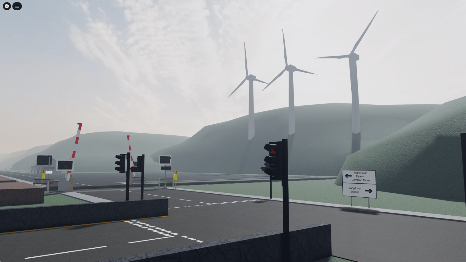 Guarded facility area with restricted entry