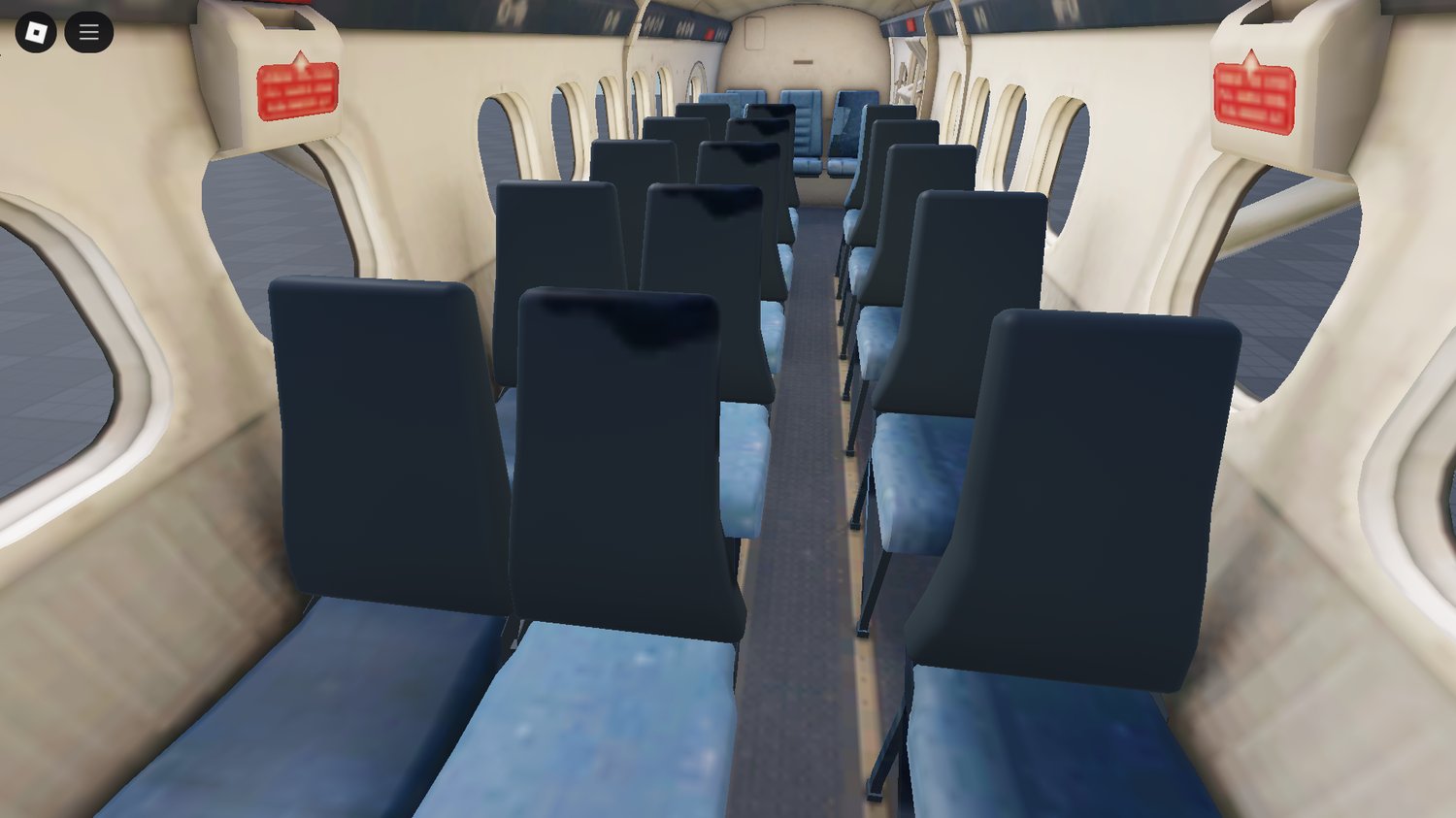 Passenger interior view of the DHC-6 cabin