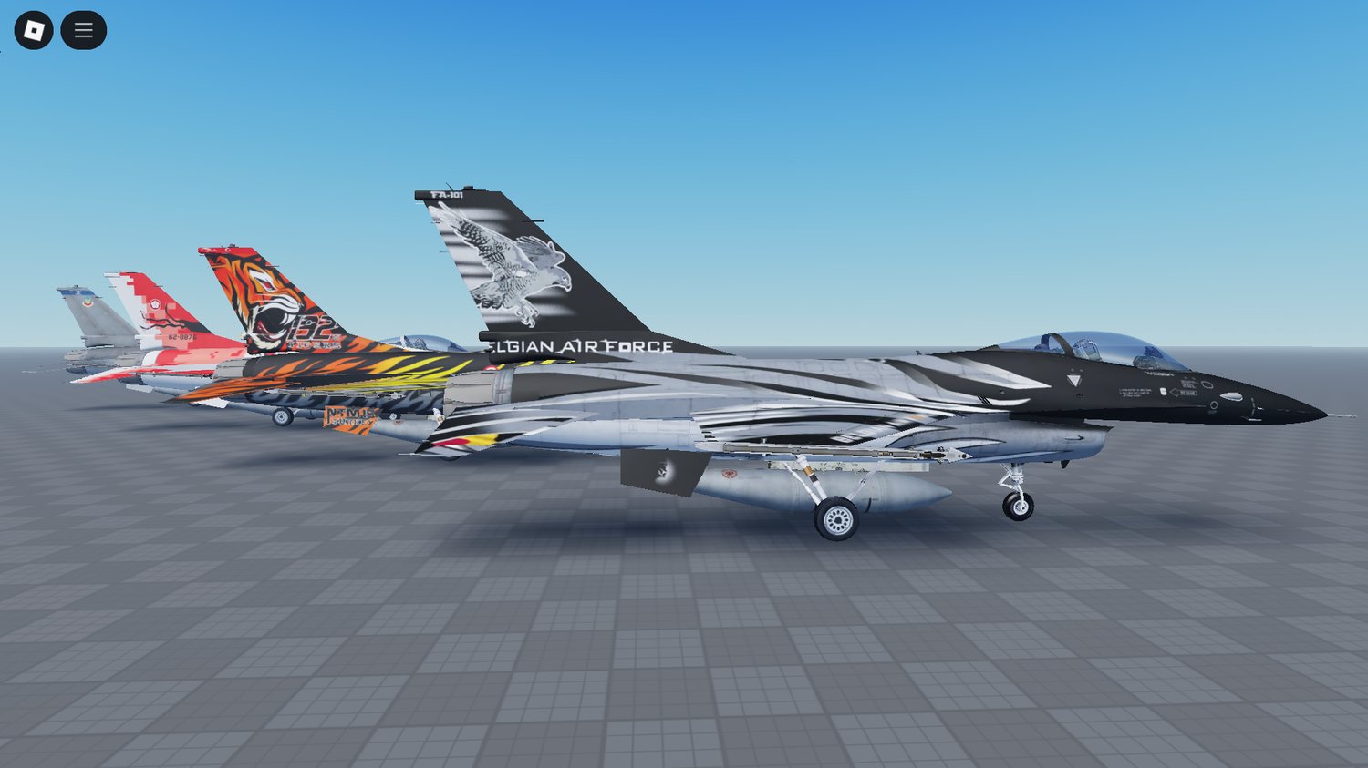 F-16 on airbase tarmac with lighting FX