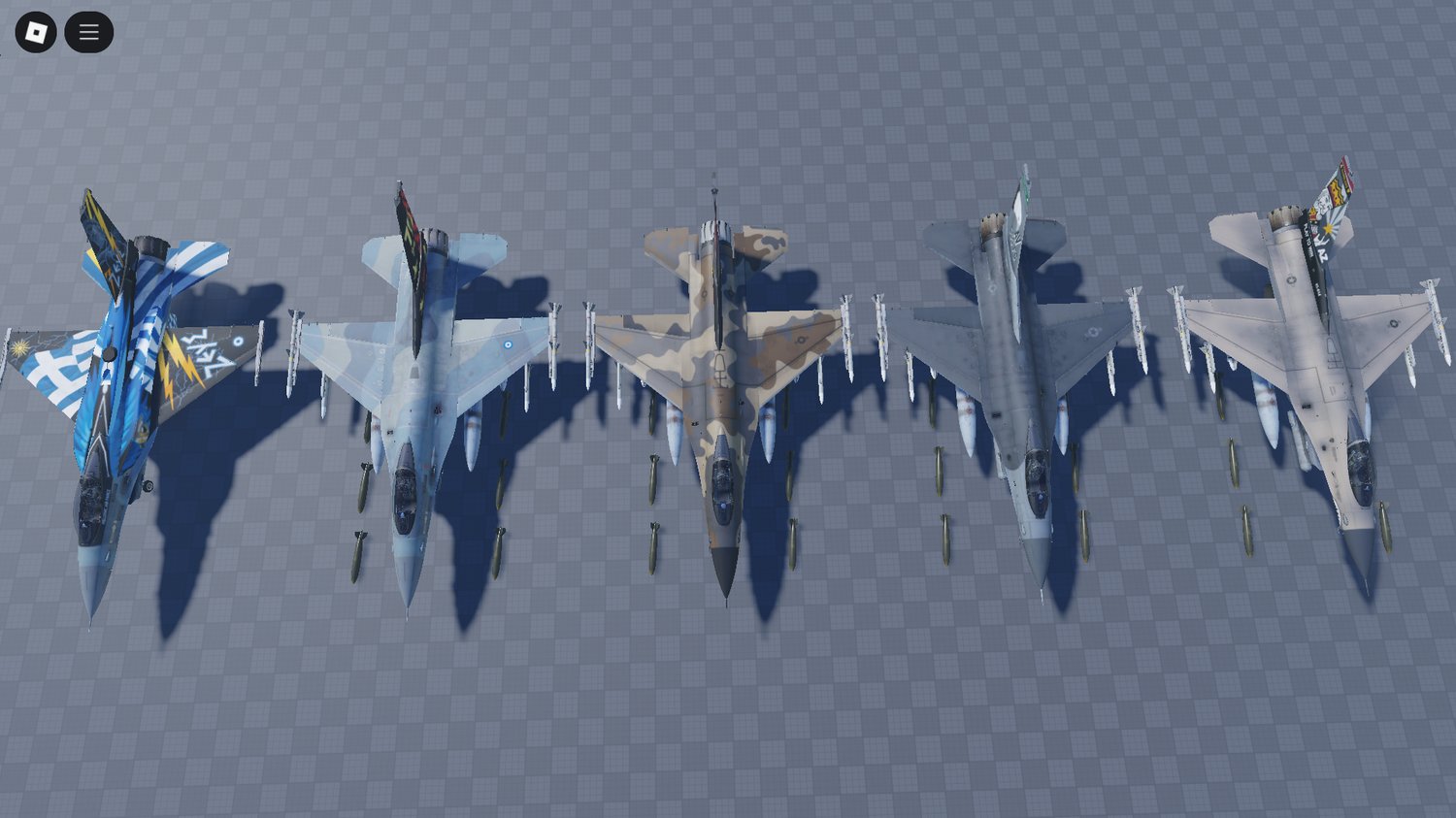 Top-down view of entire 10-pack jet layout